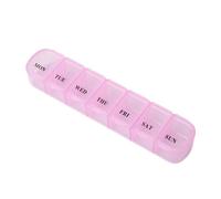 Pillendose - 15,5 cm PP Medikamentenbox, 7-Tage Organizer, kompakt tragbar, robust leicht, farblich sortiert | praktische Tablettenbehälter für Reise Büro Schule Outdoor Nutzung mit sicherem Verschlus