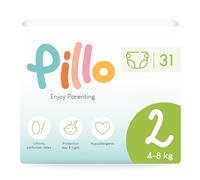 Pillo Pañales Talla 2 - Paquete de 31 Pañales Bebe 2 - Mini (4-8 kg) - Pañales Recién Nacido