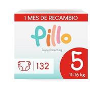 Pillo Pañales Talla 5 - Pack de 132, 4 Paquetes de 33 Bebe Junior (11-16 kg)