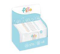 Pillo - Toallitas para bebé - 576 toallitas húmedas para niños - 8 paquetes de 72 toallitas desinfectantes para bebés - 99,6% de ingredientes de origen natural con aloe vera y agua activa de avena