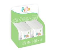 Pillo - Toallitas para Chupete - 180 Toallitas Húmedas para Bebe y Niños - 12 Paquetes de 15 Toallitas para Bebés - 99,6% de Ingredientes Vegetales con Aloe Vera