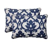 Pillow Almohada Interior/al Aire Libre Bosco Abrazadera de Gran tamaño Rectangular Manta Almohada, Azul Marino, Juego de 2