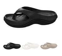 Pillow Arch Support Flip Flops for Women, Orthopedic Slides for Plantar Fasciitis, Cushioned EVA Sandals with Unbeatable Comfort, Style (Black,41 1/3)