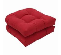 Pillow Monti Chino - Cojín sólido de Mimbre para Asiento de Patio, Interior, Reversible, Resistente a la Intemperie y a la decoloración, Esquinas Redondas, 19 x 19 Pulgadas, Rojo, 2 Unidades