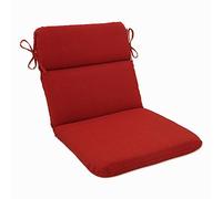 Pillow Monti Chino Solid Indoor/Outdoor One Piece Chair Cushion Deep Seat, Weather and Fade Resistant, Round Corner - 40.5" x 21", Red