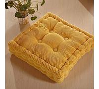 Pillow Pearl - Cojín acolchado de algodón para asiento, grueso, para uso en interiores y exteriores, color amarillo, 60 x 165 cm