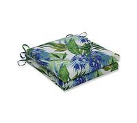 Pillow Perfect Soleil Blue/Green Seat Cushion Set, 20 in. L X 20 in. W X 3 in. D