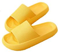 Pillow Slides Slippers, Unisex Shower Sandals with Thick Sole, Ultra-Soft Slippers Extra Soft Cloud Shoes Non-Slip Quick-Drying Open Toe Pillow Slides Sandals (Yellow, numeric_42)