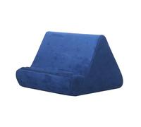 Pillow Tablet Holder with Pocket, Soft Multi-Angle Lap Stand for 4 to 13" Tablets Phones Books, Snow Fleece, Portable Travel Reading Pillow Sofa Bed Floor Car Airplane Desk Use, 28.5x25x18.5cm