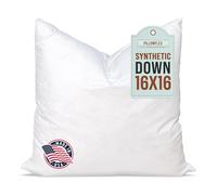 Pillowflex Synthetic Down Pillow Insert - 16x16 Down Alternative, Ultra Soft Throw Pillow, Small Couch Sham Bed Sleeping Pillow - 1 Decorative Accent Form