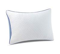 pillowLY Almohadas para Problemas cervicales de Espuma viscoelastica triturada para el Apoyo del Cuello y el Alivio del Dolor - 2 Zonas de Comodidad Cervical (Suave y Firme) Ajustables