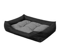 PillowPrim Cama para perros, cesta para gatos, cojín para perros en Leinenopti, cojín para perros miniperros, bordes elevados, fácil de limpiar, S, 67 x 54 cm, grafito