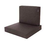PillowPrim Juego de cojines para silla de ratán, asiento de respaldo, cojín de asiento para exteriores, cojín de jardín, asiento de ratán, 60 x 55 x 40 cm, color marrón