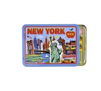 Pillzar - Imán para nevera de Nueva York, pastillero portátil de lata con 3 compartimentos, organizador de vitaminas, regalo de recuerdo coleccionable único, apto para viajes, 3.5 x 2.6 pulgadas