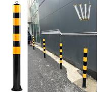 Pilona Bolardo Poste 100cm 120cm de Alto Bolardo de Seguridad, Barrera de Estacionamiento Columna de Señal de Tráfico, Poste Delineador de Seguridad de Acero con Pernos de Anclaje ( Color : 1PC , Size