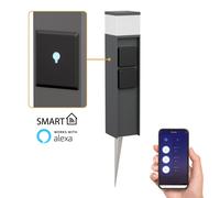 Pilona luminosa PODEL con piqueta de suelo para exterior Smart Home 39cm