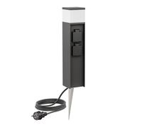 Pilona luminosa PODEL con piqueta de tierra y cable de 2m para exterior 39cm