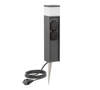 Pilona luminosa PODEL con piqueta de tierra y cable de 2m para exterior 39cm