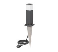 Pilona POLLY con pincho de suelo y cable de 2m para exterior 35cm antracita G9