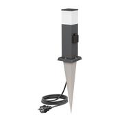 Pilona POLLY con pincho de suelo y cable de 2m para exterior 35cm antracita G9