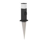 Pilona POLLY con piqueta de tierra para exterior 35cm negro G9 Enchufe