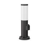 Pilona PORU con casquillo para exterior negra redonda 38,5cm incl. lámpara E27