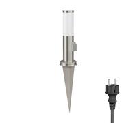 Pilona PORU con pica de suelo y cable de 2m para exterior acero inoxidable