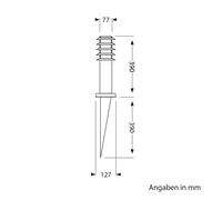 Pilona PORU con pica de suelo y cable de 2m para rejilla exterior IP44 39cm