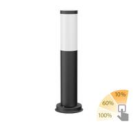 Pilona PORU negra para exterior acero inoxidable redonda 38,5cm incl. lámpara [EEK: D]