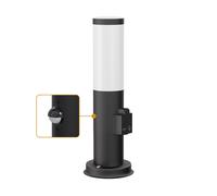Pilona PORU Sensor para exterior 38cm casquillo negro incl. lámpara E27