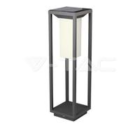 VT-21785 - Luminaria de bolardo solar LED, 2 W, 280 lm, 3000 K, gris, senso