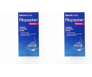 Pilopeptan Woman Champú | Anticaída Capilar Mujer | Cabello | Fortalece, Recupera el Volumen y la Densidad del Pelo | Proporciona Brillo, Suavidad e Hidratación | 250 ml (Paquete de 2)
