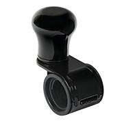 PILOT 00035 Revolve - Pomo volante de aluminio anodizado negro, soporte negro, universal para volantes con sección de 20 a 40 mm