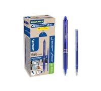 PILOT - 12 FriXion Ball Clicker + 12 Recambios - Bolígrafo Borrable - Azul | Tinta Termosensible - Agarre Ergonómico - Escritura Fluida, Limpia, Sin Tachaduras - Azul - Punta Media (0,7mm)