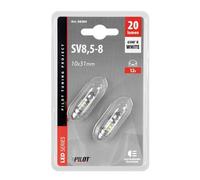 Pilot 2 Bombillas Led Tipo Siluro Luz Blanca 10x31mm 6500K 12V Targa