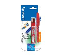 Pilot 226400 Frixion Point - Bolígrafo (punta fina, incluye 3 cartuchos de tinta de recambio), color rojo