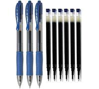 PILOT- 3 Bolígrafos BL-G2-7 retractil tinta de gel + 6 Repuestos (azul)