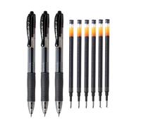 PILOT- 3 Bolígrafos BL-G2-7 retractil tinta de gel + 6 Repuestos (negro)