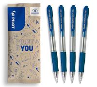 PILOT - 4 Super Grip - Bolígrafo - Azul - Punta Media | Retráctil - Agarre Cómodo - Escritura Fluida y Regular - Azul - Punta Media
