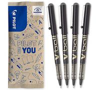 PILOT - 4 V-Ball 07 - Roller de Tinta Líquida - Negro - Punta Media | Escritura Fluida, Precisa y Ligera - Secado Rápido - Negro - Punta Cónica Media (0,7mm) - Trazo (0,4mm)