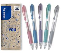 PILOT - 5 G2 - Bolígrafo Gel Efecto Metalizado - Rosa, Azul, Violeta, Verde | Tinta Gel Efecto Metalizado - Retráctil y Recargable - Trazo Brillante - Punta Media (0,7mm)