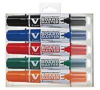 PILOT - 5 V-Board Master - Marcador Pizarra Blanca - Recargable | Borrable en Seco - Tinta Líquida, Colores Intensos - Negro, Azul, Rojo, Verde, Naranja - Punta Fina