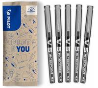 PILOT - 5 V5 Hi-Tecpoint - Roller Tinta Líquida - Negro - Punta Fina | Escritura Fluida, Precisa y Ligera - Secado Rápido, Resistente a las Fugas - Negro - Trazo (0,3mm) - Punta Fina (0,5mm)
