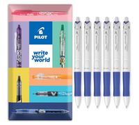 Pilot Acroball - Bolígrafo retráctil blanco puro, gama Begreen 79% reciclado, paquete de 6 bolígrafos, punta mediana de 1,0 mm, ideal para escribir, escuela, hogar, revisión, oficina (azul)