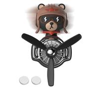 Pilot Bear Air Freshener, Rotating Propeller Vent Clip, Car Air Diffuser, Odor Eliminator, Long Lasting Scent, Stylish Dashboard Accessory, ABS Build, Truck, SUV, Auto Use