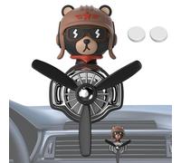 Pilot Bear Car Air Freshener, Rotating Propeller Vent Diffuser, Exquisite Air Outlet Clip, Silicona Clip para instalación estable, Perfecto para camiones y suvs, 1,96 x 2,75 x 2,36 pulgadas