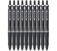 Pilot Bolígrafo Acroball BeGreen Retráctil Punta Bola 1mm Tinta Base de Aceite Negro (Pack de 10)