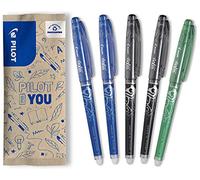 PILOT - Bolígrafo borrable FriXion Point, color Azul/negro/verde, juego de 5 unidades. 5 unidades