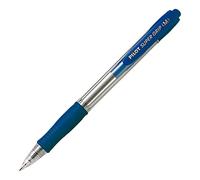 Pilot - Boligrafo super grip azul retractil sujecion de caucho tinta base de aceite (12 unidades)