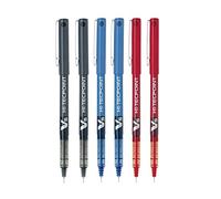 Pilot BX V5 Surtido Hi-Tecpoint Bolígrafo extra fino Punta de punta de 0,5 mm Línea de 0.3 mm de ancho (paquete de 6) 2 Azul '+ 2 Negro + 2 Rojo